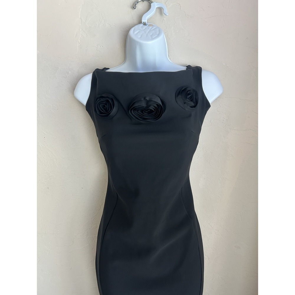 Chiara Boni Couture Sissel Rose Long Designer Gown 6 Maxi Dress Black Formal 42 - Picture 3 of 10